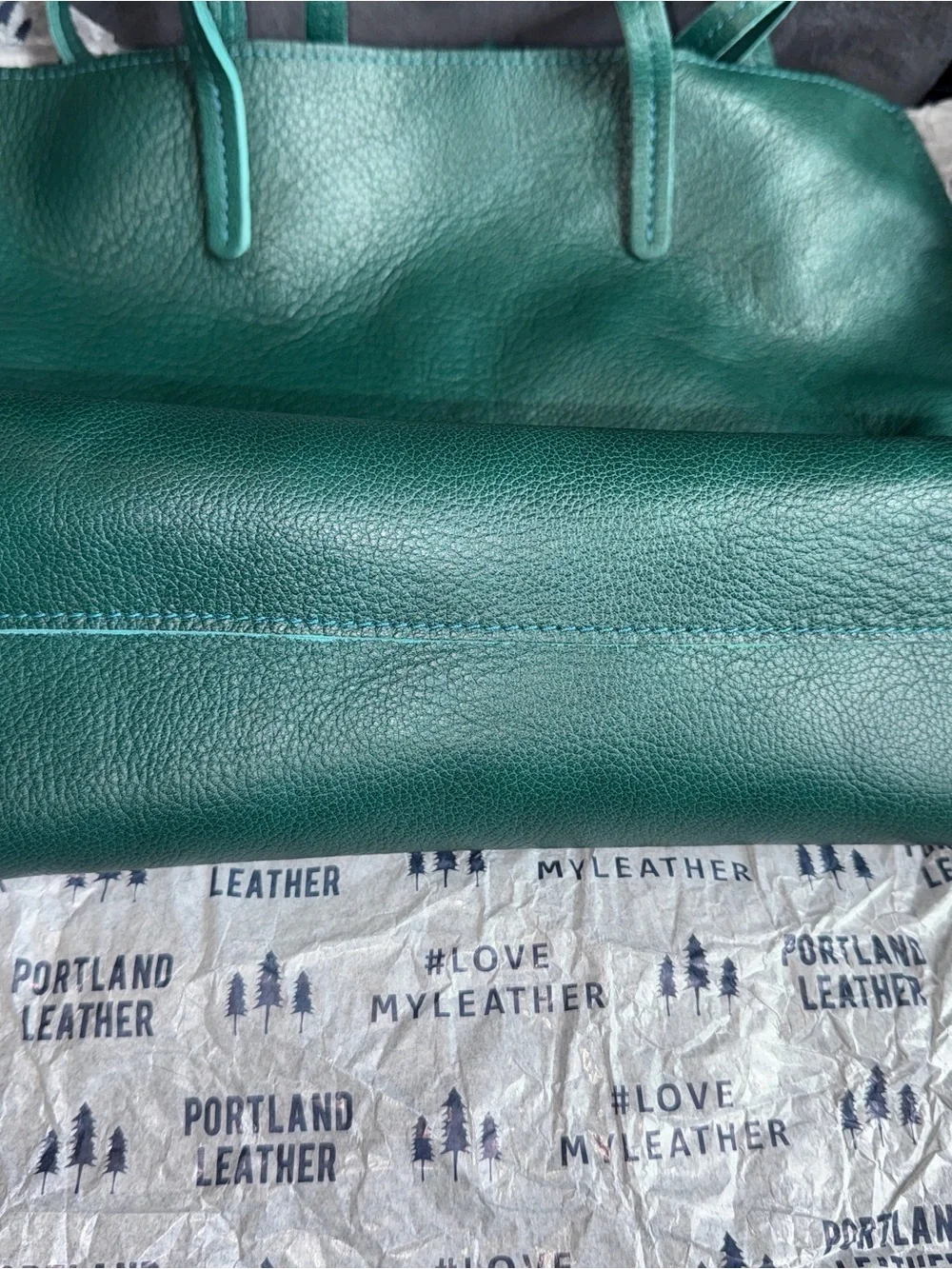 Portland Leather Sea Glass Large August Pebbled Leather Tote